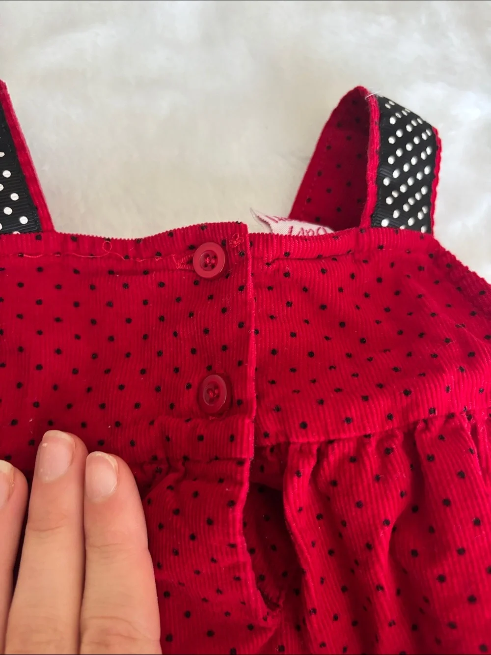 Vintage Red Polka Dot baby Dress with Scottie Dog Appliques